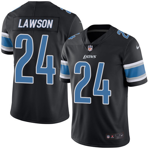 NFL Detriot Lions #24 Lawson Black Vapor Limited Jersey