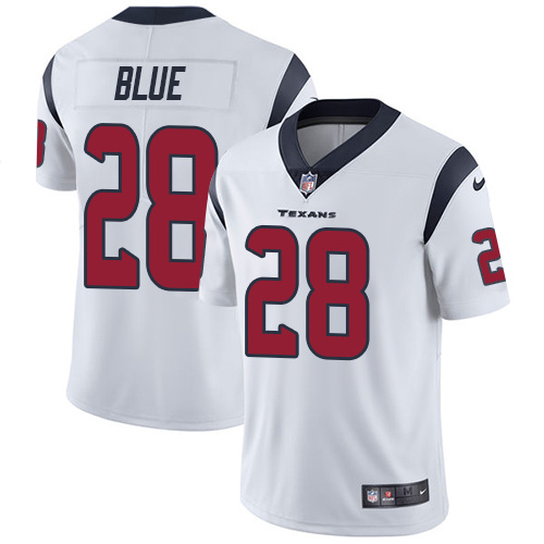 NFL Houston Texans #28 Blue White Vapor Limited Jersey
