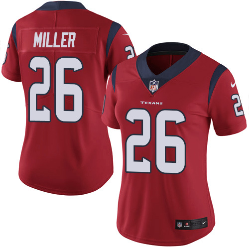 Women NFL Houston Texans #26 Miller Red Jersey