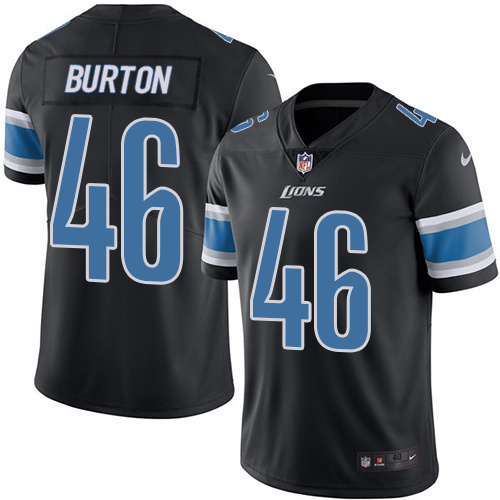 NFL Detriot Lions #46 Burton Black Vapor Limited Jersey
