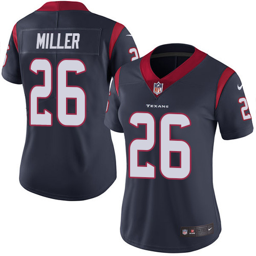 Women NFL Houston Texans #26 Miller Blue Jersey