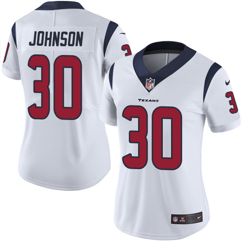 Womens NFL Houston Texans #30 Johnson White Jersey