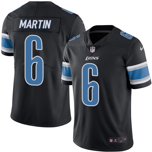 NFL Detriot Lions #6 Martin Black Vapor Limited Jersey