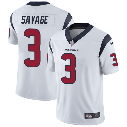 NFL Houston Texans #3 Savage White Vapor Limited Jersey