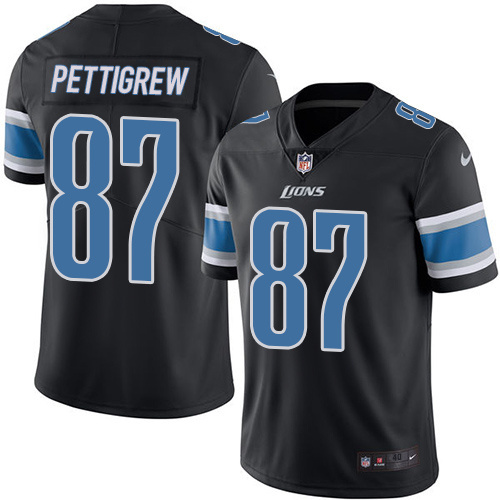 NFL Detriot Lions #87 Pettigrew Black Vapor Limited Jersey
