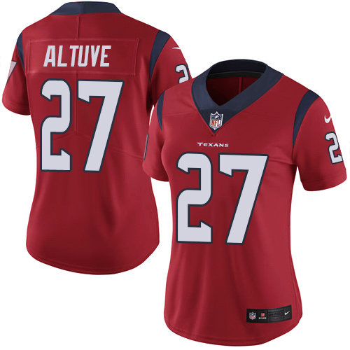 Womens NFL Houston Texans #27 Altuve Red Jersey