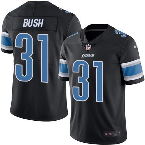 NFL Detriot Lions #31 Bush Black Vapor Limited Jersey