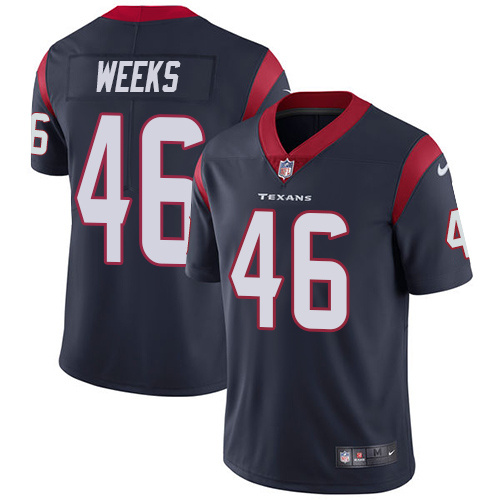 NFL Houston Texans #46 Weeks Blue Vapor Limited Jersey