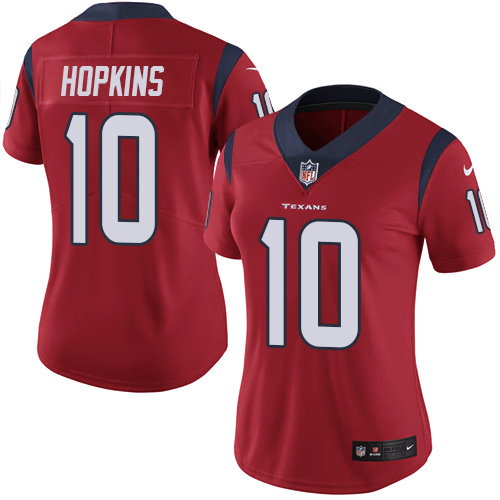 Women NFL Houston Texans #10 Hopkins Red Jersey