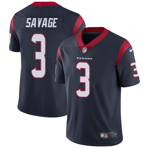 NFL Houston Texans #3 Savage Blue Vapor Limited Jersey
