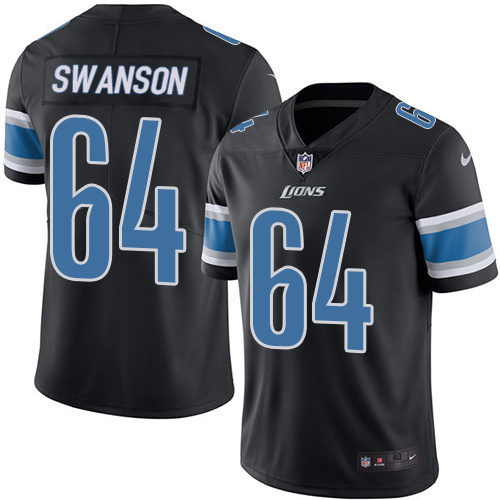 NFL Detriot Lions #64 Swanson Black Vapor Limited Jersey