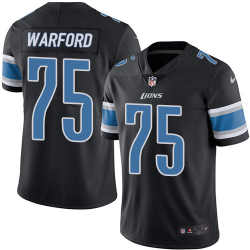NFL Detriot Lions #75 Warford Black Vapor Limited Jersey