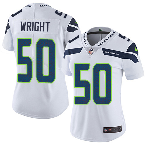 Womens NFL Seattle Seahawks #50 Wright White Jersey
