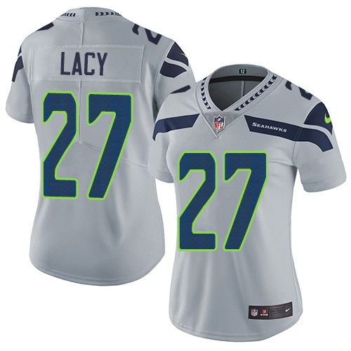 Womens NFL Seattle Seahawks #27 Lacy Grey Jersey