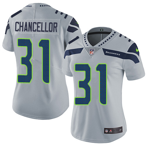 Womens NFL Seattle Seahawks #31 Chancellor Grey Jersey