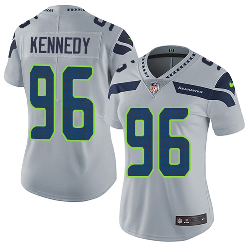 Womens NFL Seattle Seahawks #96 Kennedy Grey Jersey