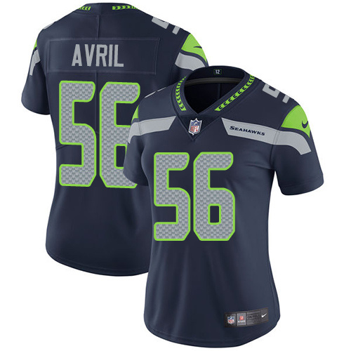 Womens NFL Seattle Seahawks #56 Avril Blue Jersey