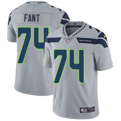 NFL Seattle Seahawks #74 Fant Grey Vapor Limited Jersey
