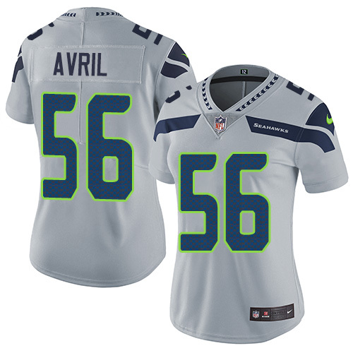 Womens NFL Seattle Seahawks #56 Avril Grey Jersey