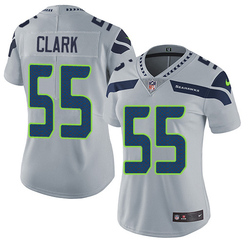 Womens NFL Seattle Seahawks #55 Clark Grey Jersey