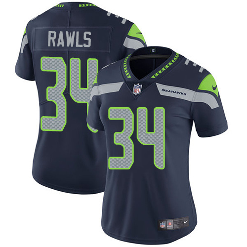Womens NFL Seattle Seahawks #34 Rawls Blue Jersey