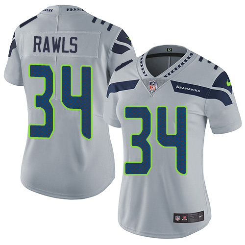 Womens NFL Seattle Seahawks #34 Rawls Grey Jersey