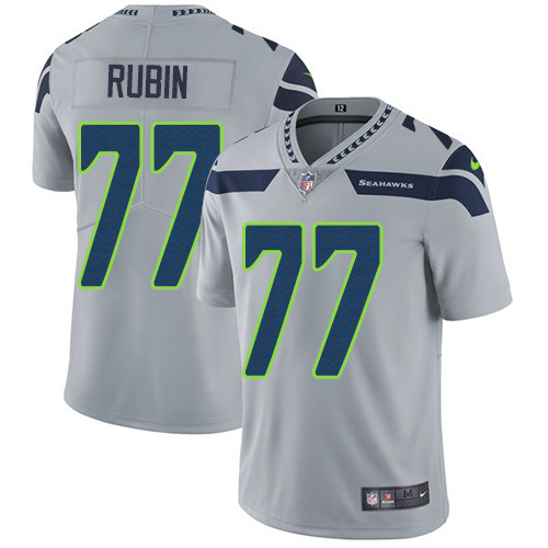 NFL Seattle Seahawks #77 Rubin Grey Vapor Limited Jersey