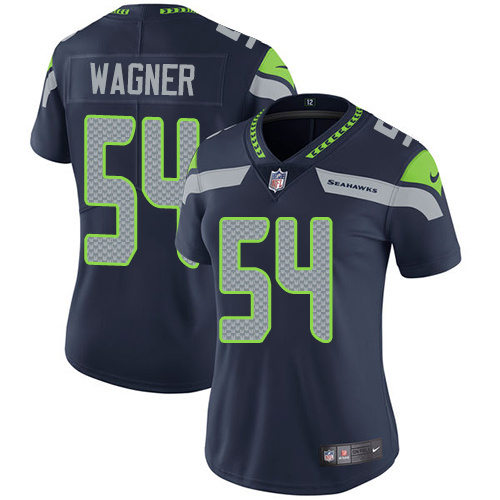 Womens NFL Seattle Seahawks #54 Wagner Blue Jersey