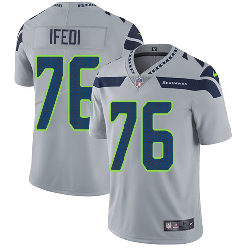 NFL Seattle Seahawks #76 Ifedi Grey Vapor Limited Jersey