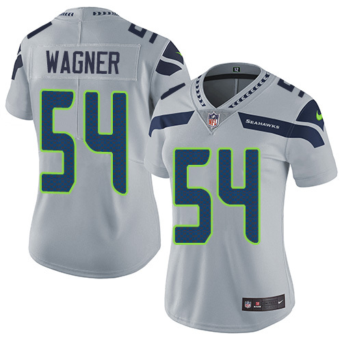Womens NFL Seattle Seahawks #54 Wagner Grey Jersey
