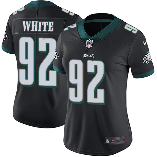 Womens Nike Philadelphia Eagles #92 White Black Jersey