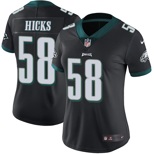 Womens Nike Philadelphia Eagles #58 Hicks Black Jersey