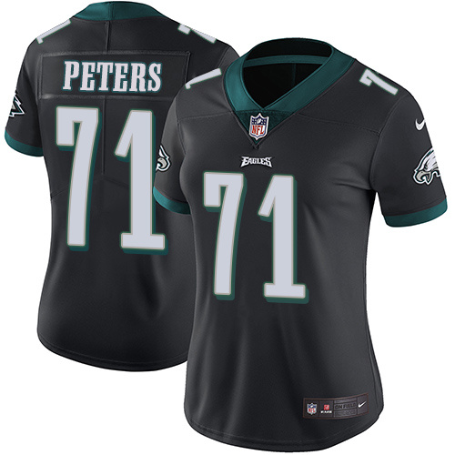 Womens Nike Philadelphia Eagles #71 Peters Black Jersey