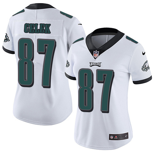 Womens Nike Philadelphia Eagles #87 Celek White Jersey