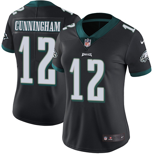 Womens Nike Philadelphia Eagles #12 Gunningham Black Jersey