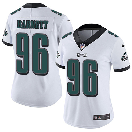 Womens Nike Philadelphia Eagles #96 Barnett White Jersey