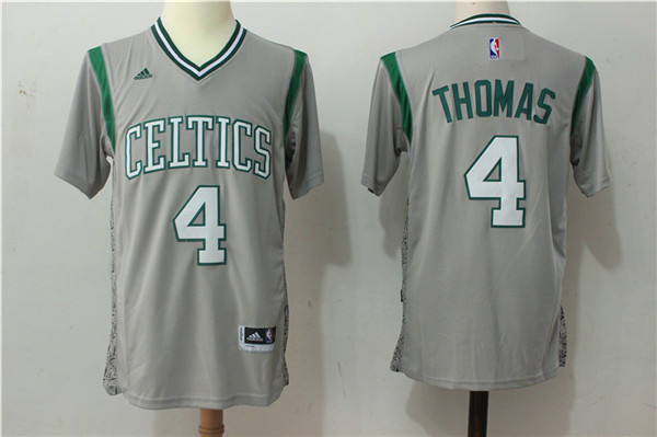 NBA Boston Celtics #4 Thomas Grey Short Sleeve Jersey