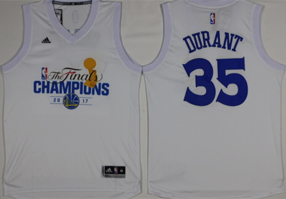 NBA Golden State Warriors #35 Durant White Champion Jersey