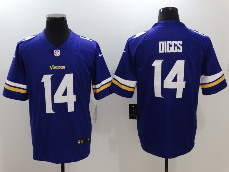 Mens NFL Minnesota Vikings #14 Diggs Purple Vapor Limited Jersey