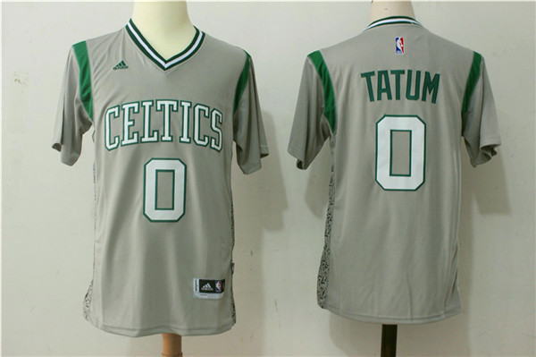 Adidas NBA Boston Celtics #0 Tatum Grey Short Sleeve Jersey