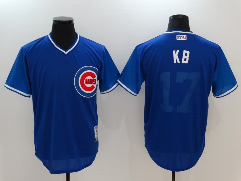 MLB Chicago Cubs #17 KB Nickname Blue Jersey