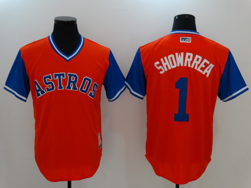 MLB Houston Astros #1 Showrrea Pullover Orange New Jersey