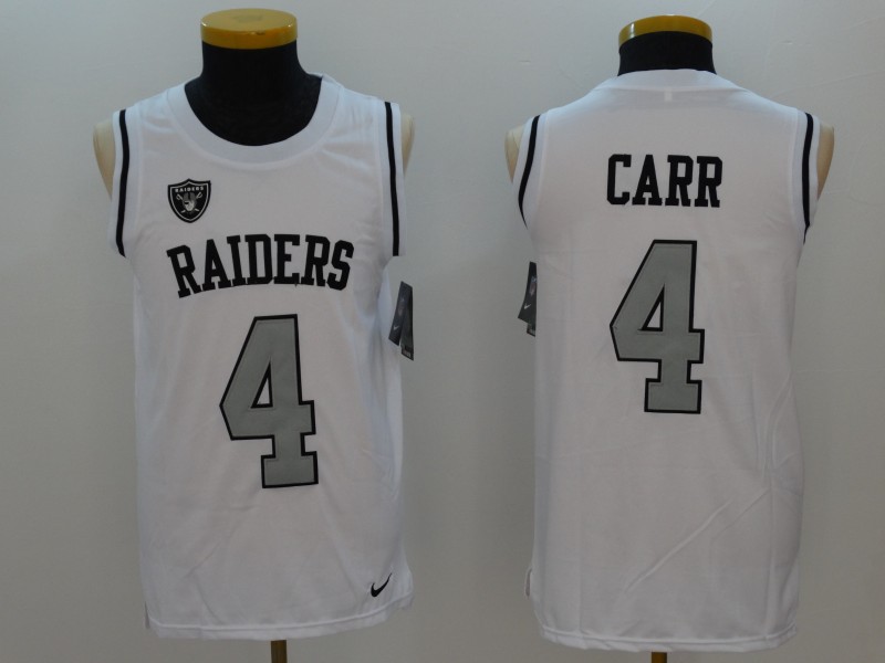 Mens NFL Oakland Raiders #4 Carr White Tank Top