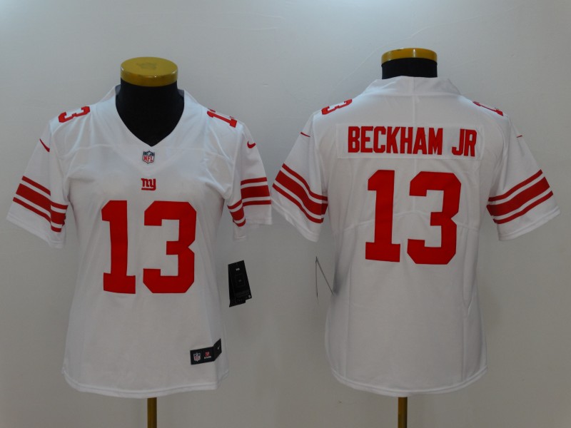 Womens NFL New York Giants #13 Beckham JR White Vapor Limited Jersey