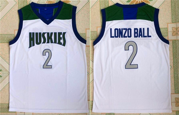 NCAA Chino Hills Huskies #2 Lonzo Ball White High School Basketball Jersey