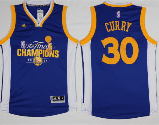 NBA Golden State Warriors #30 Curry Blue Champion Jersey