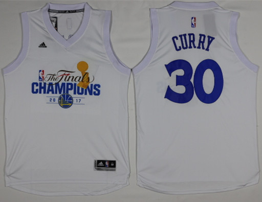 NBA Golden State Warriors #30 Curry White Champion Jersey