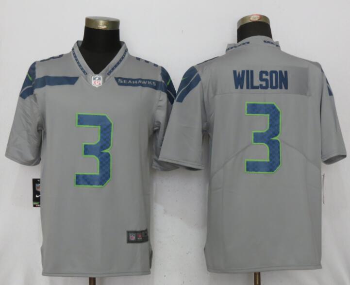 Nike Seattle Seahawks #3 Wilson Grey Vapor Untouchable Limited Jersey