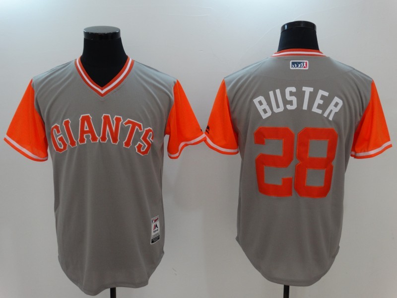 MLB San Francisco Giants #28 Buster All Rise Grey Pullover New Jersey