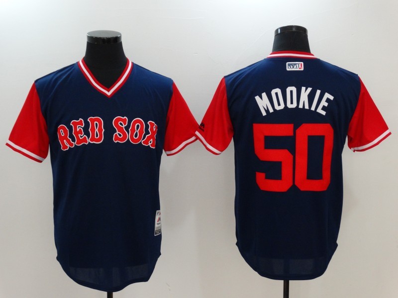 MLB Boston Red Sox #50 Mookie All Rise D.Blue Pullover New Jersey